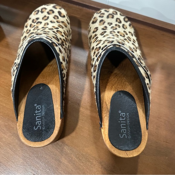 Sanita Caroline Open Clogs Leopard Animal Print Sz 39 Medical Fashion Eclectic - Picture 7 of 9